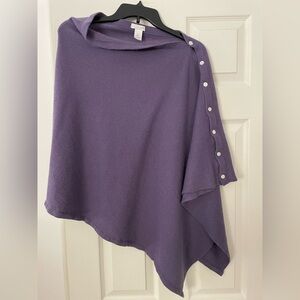 J. Jill Lavender Two Way Button-Accent Lightweight Poncho
